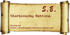 Sterbinszky Bettina névjegykártya